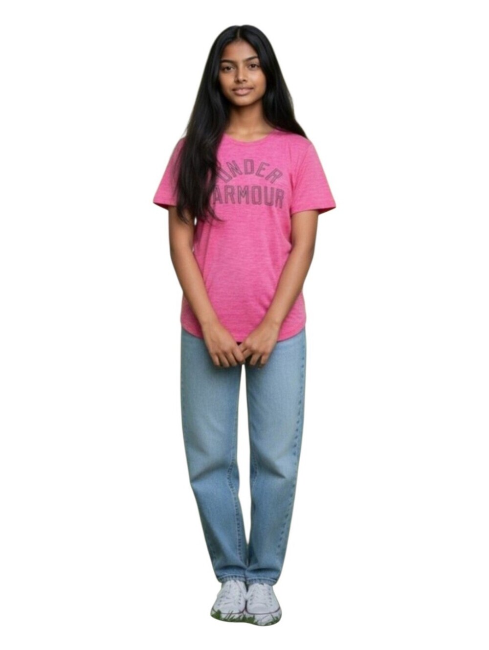 Under Armour Hot Pink Heather Logo Tee